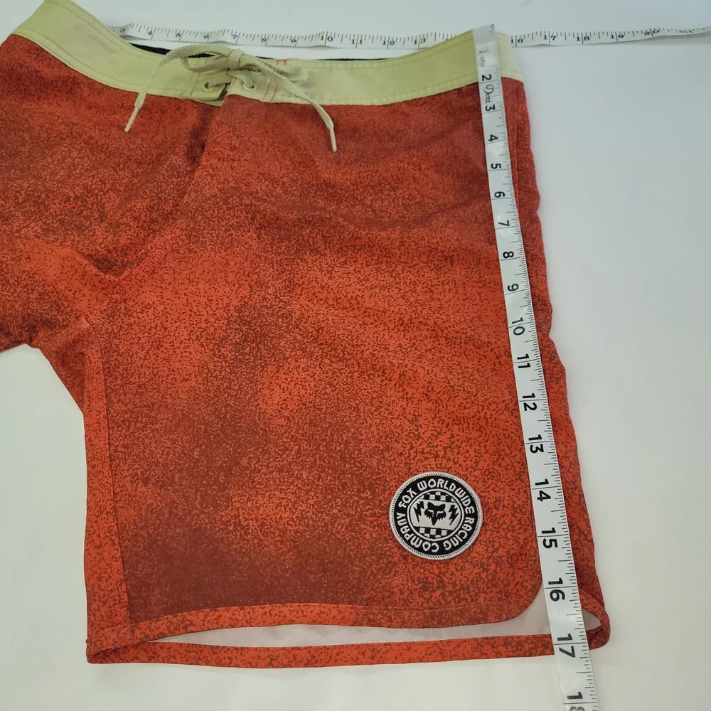 Fox Racing Board Shorts Mens 30 Atomic Orange‎ Speckle Print Next Level 18 Inch